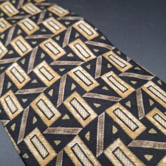 Vintage  Countess Mara Repvblicca 100% Silk Tie Geometric  Hand Made In Italy - Picture 2 of 4